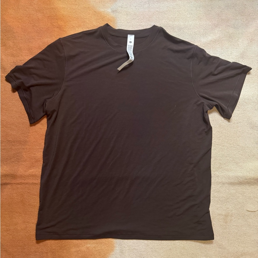 Lululemon Women’s Oversize Gym Top Brown Jersey Training Short Sleeve Shirt Sz 8